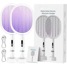Rechargeable Bug Zapper Racket Electric Fly Swatter, Detachable Mosquito Swatter