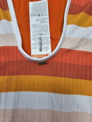 RIP CURL Premium Surf Cheeky One-Piece Swimsuit Cinnamon Orange Stripe XL - Picture 16 of 18
