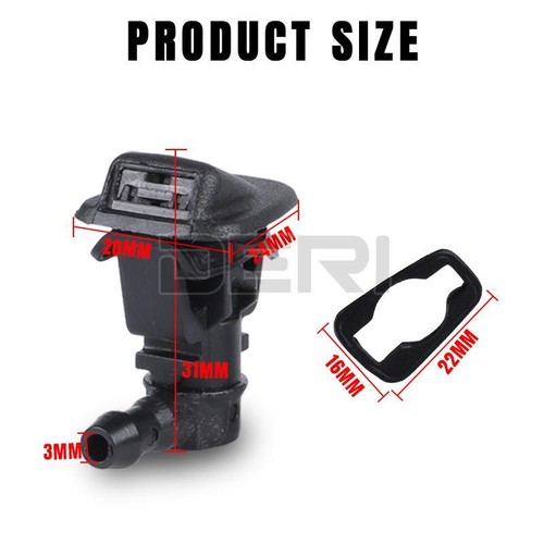 Front Windshield Washer Nozzles Sprayer Wiper Jet For Jeep Wrangler JK 2013-2017 - Picture 4 of 6