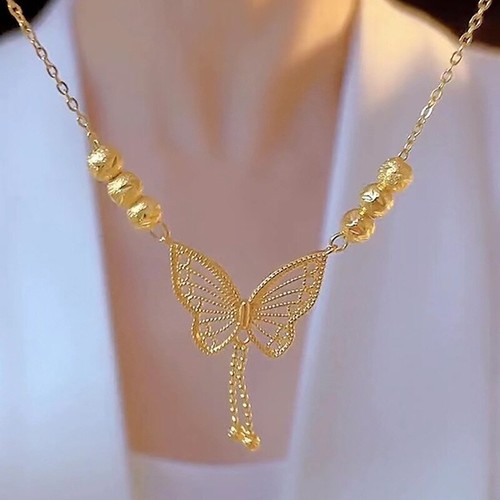 Genuine 18K Gold Diamond Ginkgo Leaf Pendant Necklaces Simple Zircon Neck Chain - Picture 5 of 33