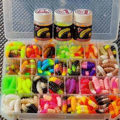 Fresh Lures Mokhnatka 1.2'' Area Trout Larva Soft Bait - Multicolor Floating