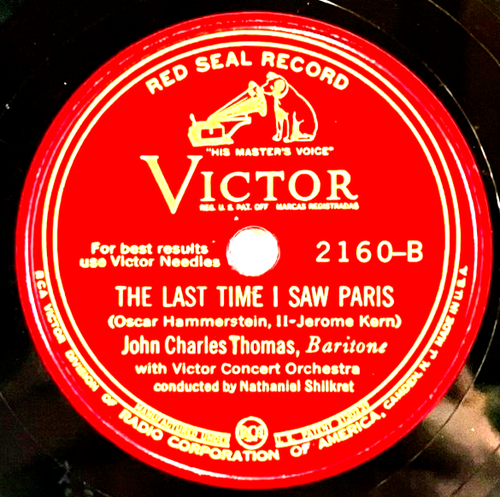 John Charles Thomas - The Last Time I Saw Paris / Bluebird Of Happiness - Record - Picture 3 of 4