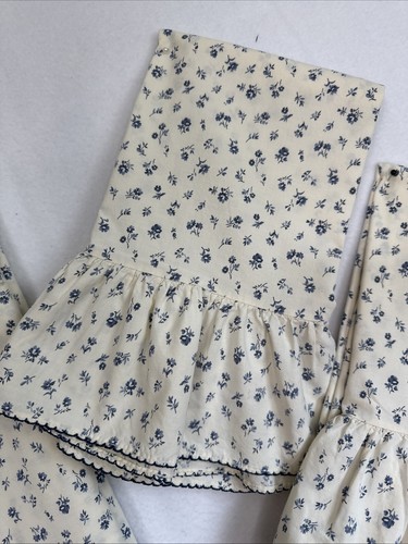 Vintage RALPH Lauren AMERICAN CALICO Queen Sheet Set Blue Flowers Ruffle RARE! - Picture 2 of 9