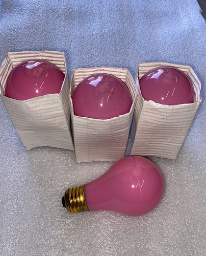 Pink 60 Watt A19 LightBulb 60A19/CP 130V Ceramic Pink Guaranteed #16532 * 4-pcs - Picture 1 of 7