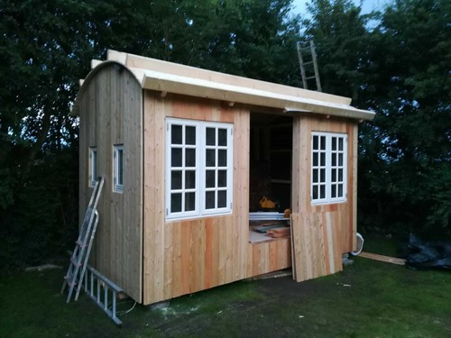 Bauwagen Leimholzbogen Holzbogen Pergola Runddach Rundsparren Handmade Massiv - Bild 8 von 33