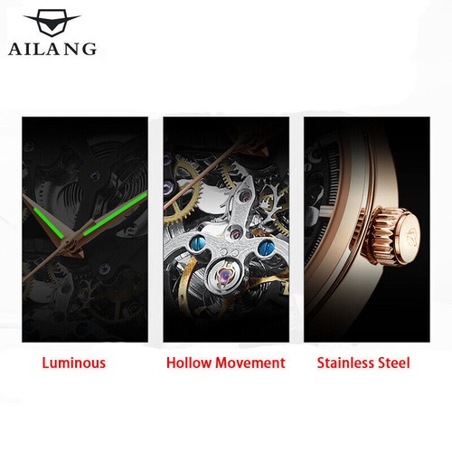 AILANG Herrenuhr Hohl Tourbillon Wasserdicht Mechanische Armbanduhr - Bild 9 von 27