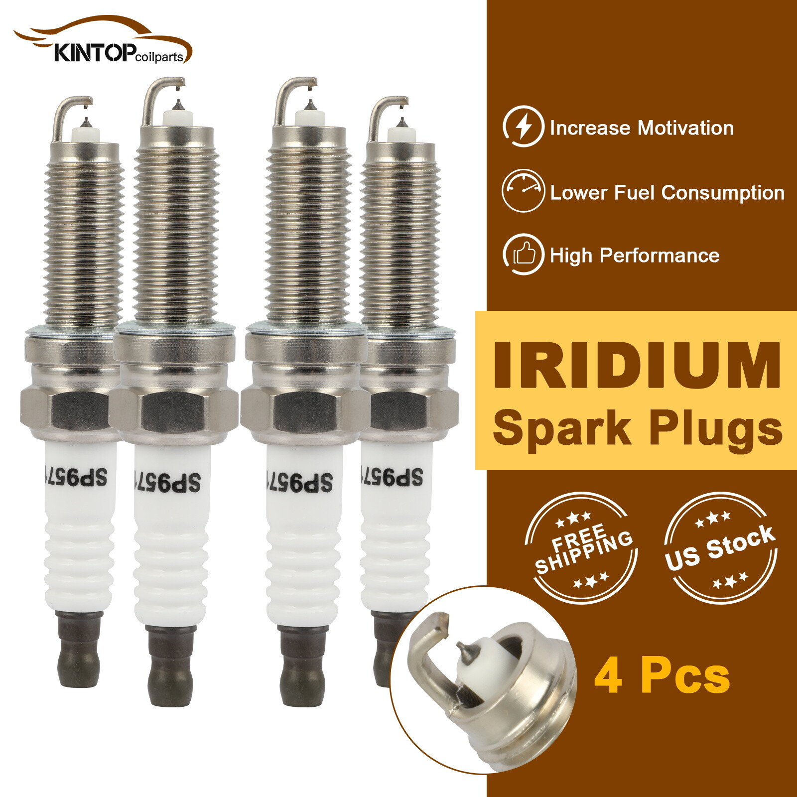 4x Double Iridium Spark Plugs For Honda HR-V 1.8L 2016-2020