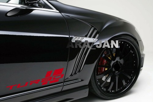 TURBO Decal Sticker sport car racing stripe logo motorsport R performance PAIR - Picture 5 of 8