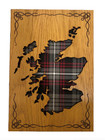 Arcaro Art Tartan Scotland Map Mountable Hanging Oak Wooden Wall Plaque