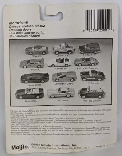 VTG Red Porsche 911 : 1994 MAISTO Power Racer Diecast Pull back & go - Picture 2 of 3