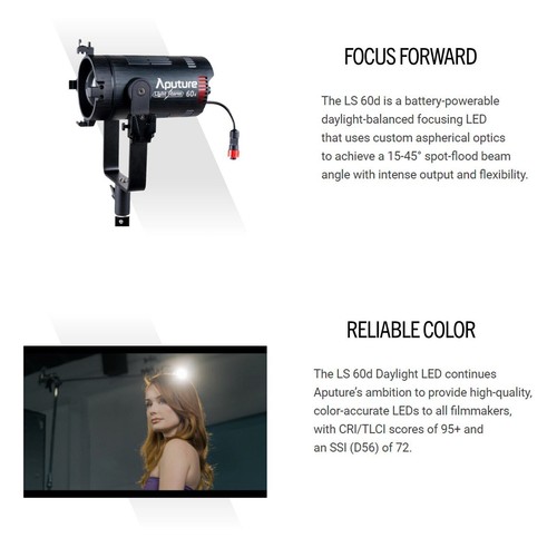 Aputure LS 60d LED Video Light 60W 5600k Daylight+Light Dome mini SE+C Stand Bag - Picture 3 of 11