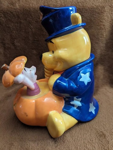 Disney Store Cookie jar Winnie the Pooh and Piglet Halloween Wizard outfit + hat - Picture 3 of 10