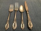 Wallace Rose Point Sterling Silver 4Pc Flatware Place Setting 1934