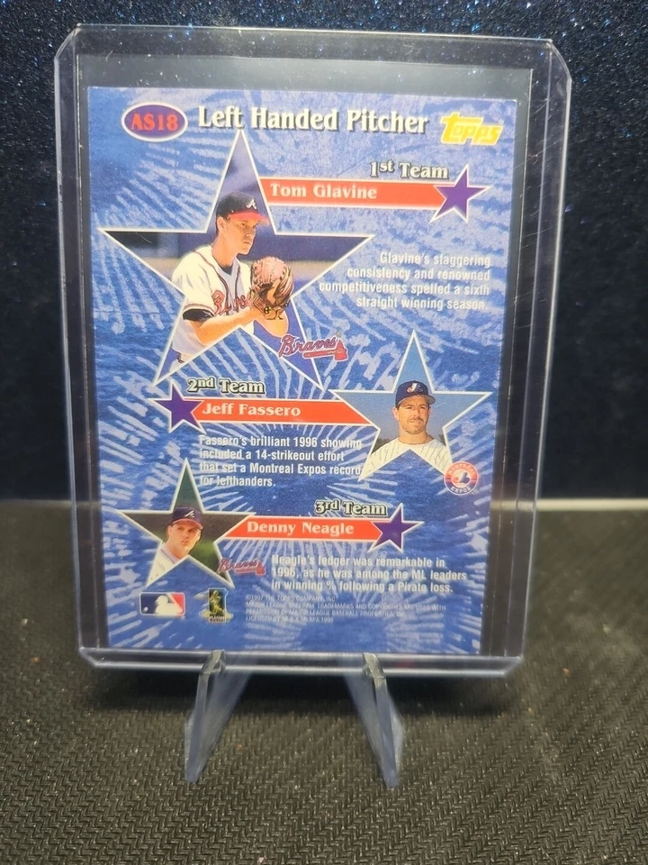 Topps All-Star 1997 #AS18 Tom Glavine Salón de la fama Foto 2 de 2
