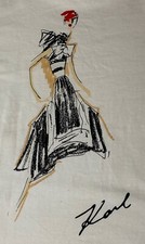 Karl Lagerfeld Paris T Shirt Size Large White Graphic Artwork
