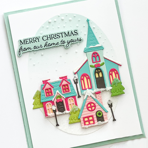 Troqueles de corte de metal Winter House Village para hágalo usted mismo álbum de recortes en relieve artesanías - Imagen 9 de 10