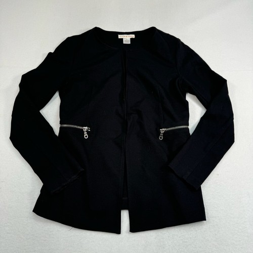 Peyton Jenson Open Front Blazer Jacket Womens Size XS Black - Afbeelding 1 van 7