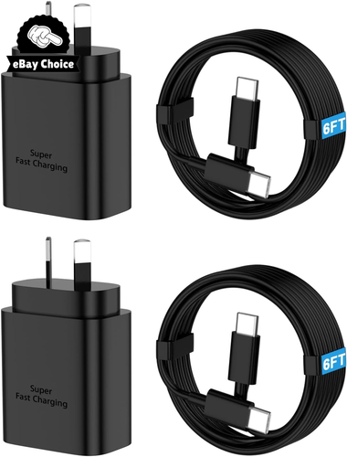 2-Pack 45W USB C Fast Charger Samsung S25 Ultra S24 S23 S22 S21 Cable - Picture 12 of 12