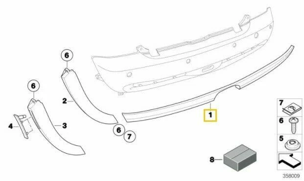 Mini Cooper Nuevo Genuino R52 S R53 S Parachoques Trasero Alerón Inferior 6800234 NO🇺🇸DUTY Foto 4 de 4