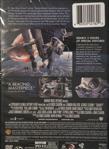 NEW Gravity Sandra Bullock 2013 DVD Two Disc Special Edt.Still Factory SEALED - Picture 4 of 4