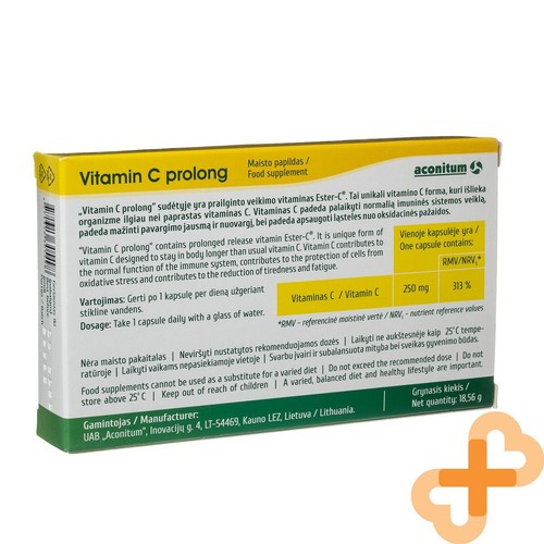 VITAMIN C PROLONG 40 Capsules Immune System Fatigue Reduction Supplement - Picture 18 of 24