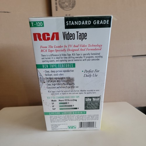 6 cintas de video en blanco de grabación VHS VCR RCA T-120H estándar grado 6 HR nuevas - Imagen 4 de 4