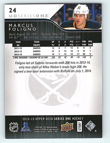 2014-15 UPPER DECK SERIES 1 & 2 Hockey Base Singles - Take your pick! - Picture 59 of 461