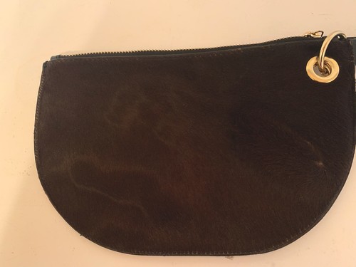NEW Punto Fibbia Calf Pony Hair + smooth Leather Made in Italy Wristlet/ Clutch - Picture 2 of 4