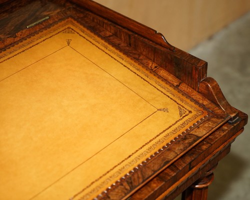 ANTIQUE ORIGINAL REGENCY CIRCA 1810-1820 ROSEWOOD BROWN LEATHER DAVENPORT DESK - Picture 6 of 22