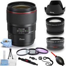 Canon EF 35mm f/1.4L II USM Lens 9523B002 - 10PC Accessory Bundle