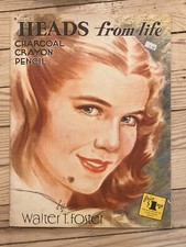Vintage HEADS FROM LIFE Charcoal, Crayon, Pencil by Walter T. Foster oversize PB