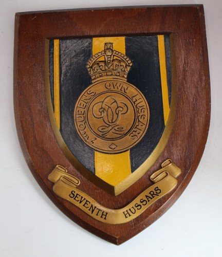 7th Queens Own Hussars Oak Wall Plaque Shield Crest