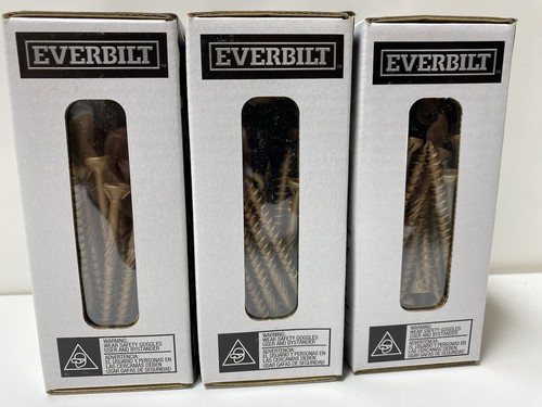 Lot Of 3) Everbilt #9 X 2-1/2in. Star Drive Exterior Wood Screws 1 lb.-Box 100ct - Picture 3 of 3