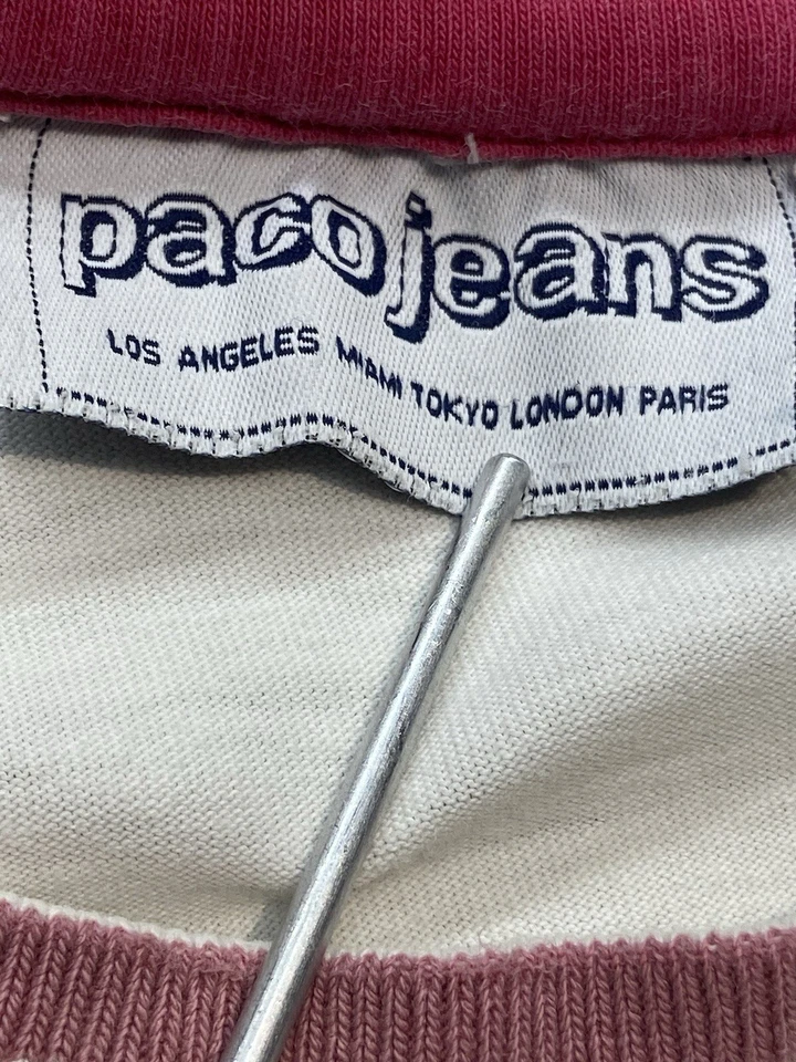 Vintage Paco Jeans White Shirt Long Sleeve Size L Streetwear Skater Embroidered - Image 4 of 4