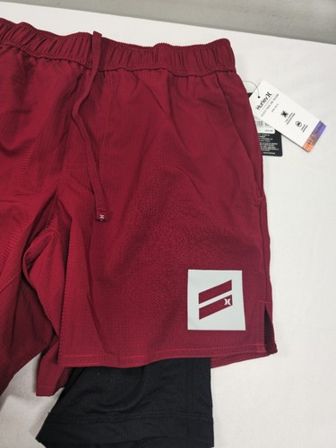 Hurley Exist Bootcamp 2-in-1 Trainingsshorts Herren Größe Small rot/schwarz $ 64 - Bild 2 von 5