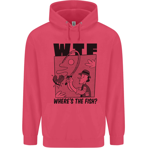 WTF Wheres the Fish Funny Fishing Fisherman Childrens Kids Hoodie - Picture 10 of 12