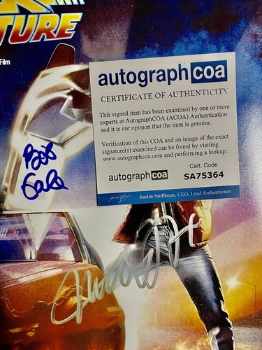 Michael J Fox + Bob Gale signed BTTF 11x17 Poster christopher tom billy tom dean - Picture 3 of 12