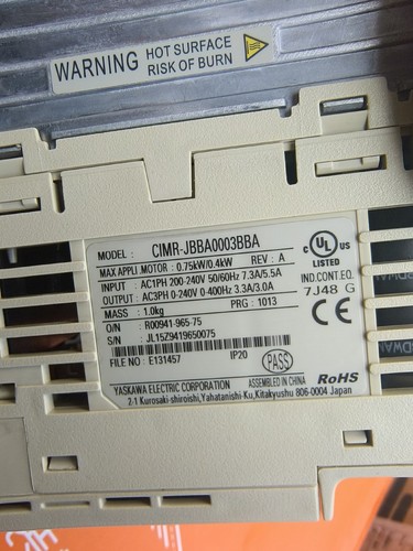 1P yaskawa CIMR-JBBA0003BBA 0.75KW/0.4K Accept counteroffer - Picture 3 of 3