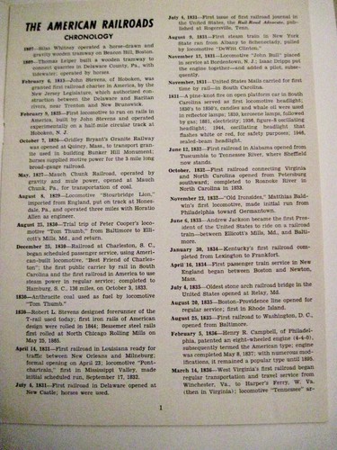 1954 "A Chronology of American Railroads" Booklet Published by Washington DC * - Picture 3 of 8