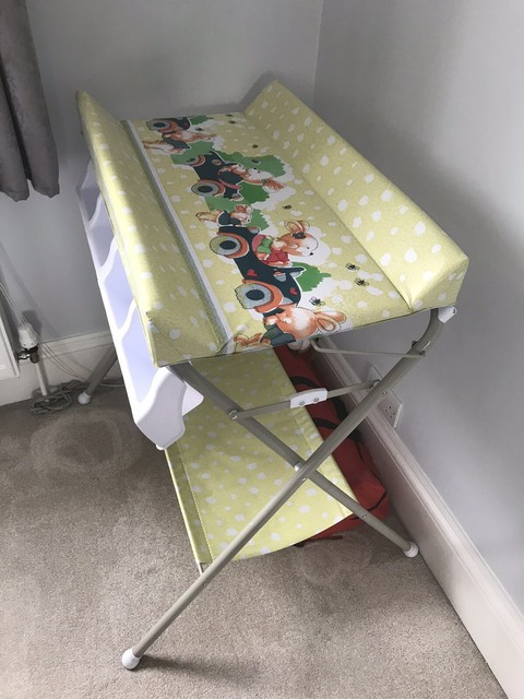 White Nursery Furniture Storage Station Infantastic Baby Changing Table Unit with Drawers
