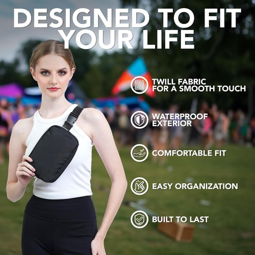 Schwarze Bauchtasche Gürteltasche Umhängetasche Mode Hüfttasche Bauchtasche - Bild 6 von 6