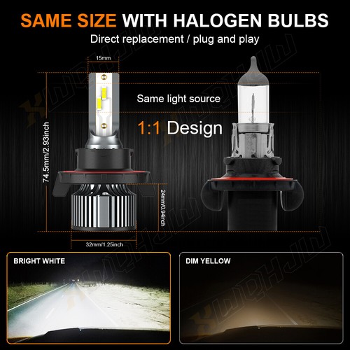 For Dodge Challenger 2009-2014 6000K White LED Headlights & Fog Light Bulbs Kit - Picture 10 of 23