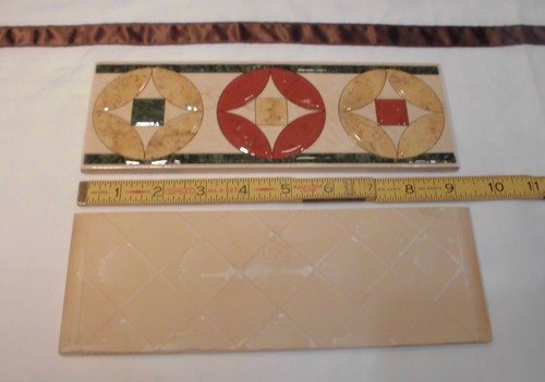 11 pieces; Large Decorative Ceramic Liner-Pencil-Sizzle Tiles; 3.12" X 9.25" NEW - Picture 10 of 11