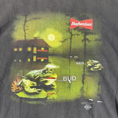Vintage 1996 Budweiser T-Shirt Bud Weis Er Frogs Lilly Pads Sz LARGE - Picture 3 of 9