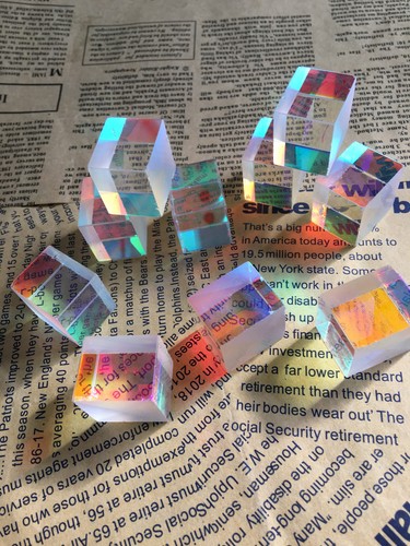 6pcs/lot 22mm Defective Dichroic Cube RGB X-Cube Optical Prism DIY Decoration - Picture 6 of 7
