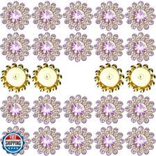 TKDUJH 100pcs 14mm Gold Claw Sew on Rhinestones, Crystal Gems Jewels for Craf