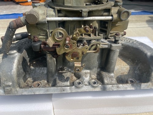 Ford Holley Carburetor 4 Barrel w/ Edelbrock Intake VINTAGE  Ford 289 302 Carb! - Picture 14 of 24