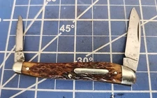 Antique Cattaraugus Wharncliffe Serpentine Pen Jigged Bone Pocket Knife!