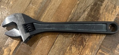 Stanley PROTO 8'' Adjustable Wrench 708 Made in USA Chrome NEW Clik Stop Black