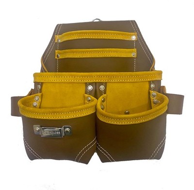 Zeluga 20-163 5 Pocket Heavy Duty Leather Tool Bag Coffee